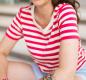 Preview: Baumwolljersey Ahoy Sailor Stripes Flamme/meringa