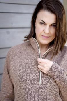 SAKURA Bio Jersey Jaquard Wagara Knit Scolatto-Brown
