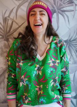 Preview: Hamburger Liebe Baumwollsweat Shine Flourish and Shine verde erba