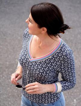 Ahoy Jacquard Knit Blue Navy/Meringa