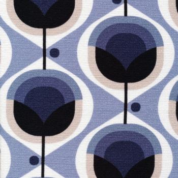 Bio Barkloth MODERN RETRO BLAU Blume