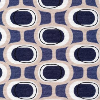Bio Barkloth MODERN RETRO BLAU Muster