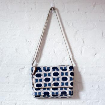 Bio Barkloth MODERN RETRO BLAU Muster