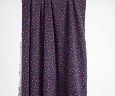 Viskose  Twill - Mini Leo - Blau Orange