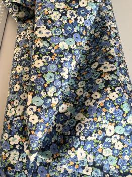 Kokka Cotton blue flowers