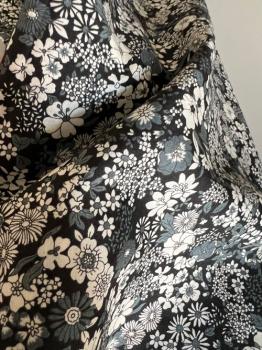 Kokka Cotton black flowers
