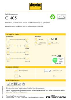 Vlieseline G405 Bügeleinlage Softline 90cm weiß