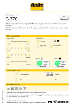 Vlieseline G770 bi-elastische Gewebefixiereinlage 75 cm ecru