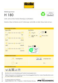 Vlieseline H180 Bügeleinlage Softline 90cm weiß