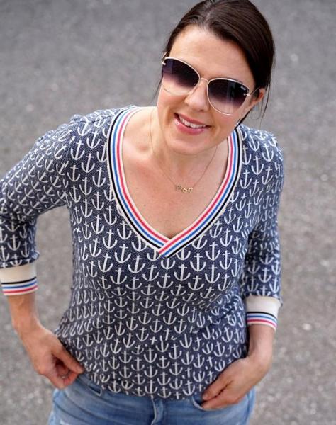 Ahoy Jacquard Knit Blue Navy/Meringa