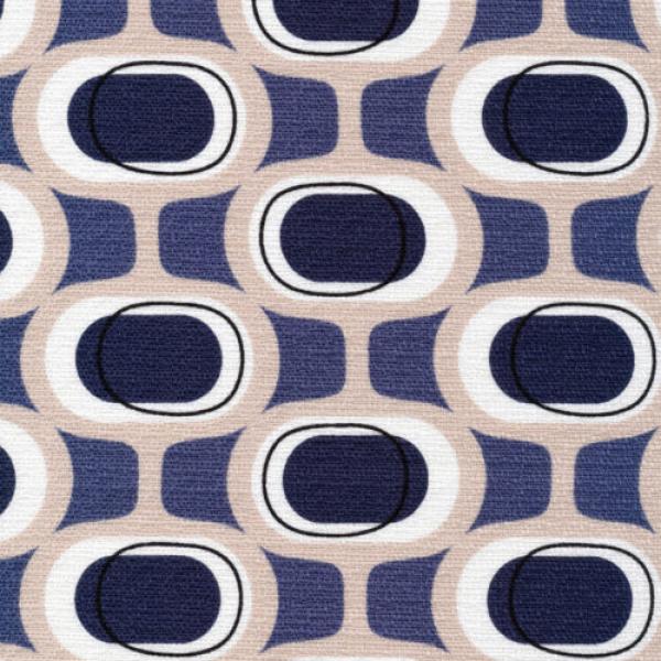 Bio Barkloth MODERN RETRO BLAU Muster