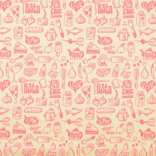 Baumwoll Organic Druck rosa