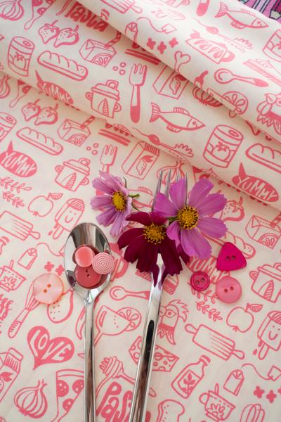 Baumwoll Organic Druck rosa