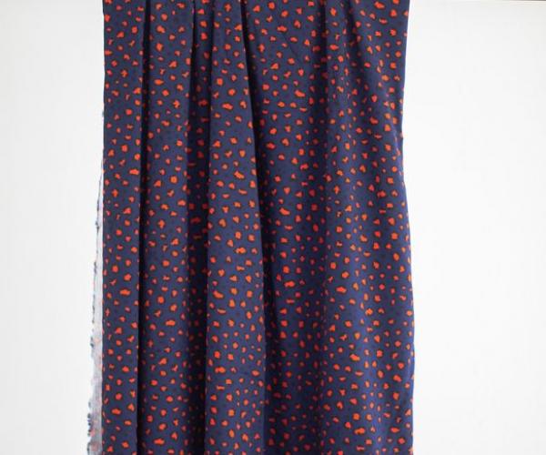 Viskose  Twill - Mini Leo - Blau Orange