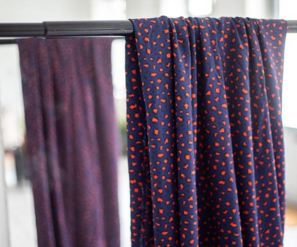 Viskose  Twill - Mini Leo - Blau Orange