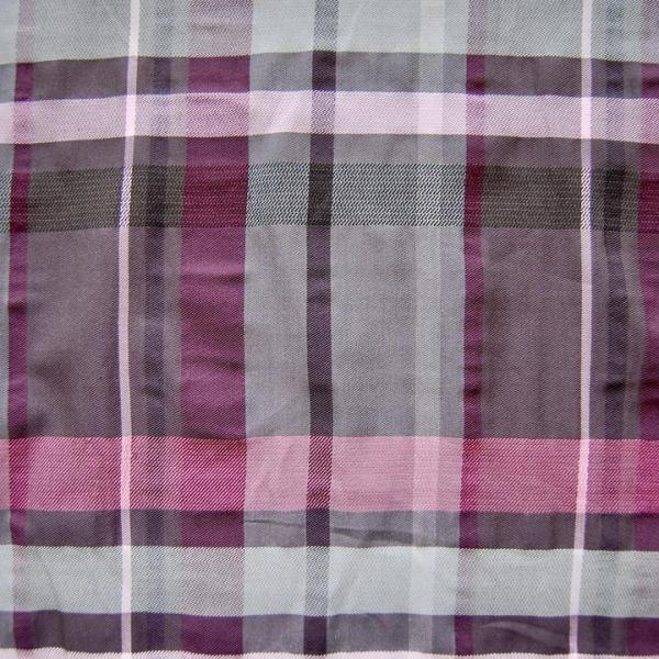 Madraskaro aus Baumwollgemisch - LILA/GRAU